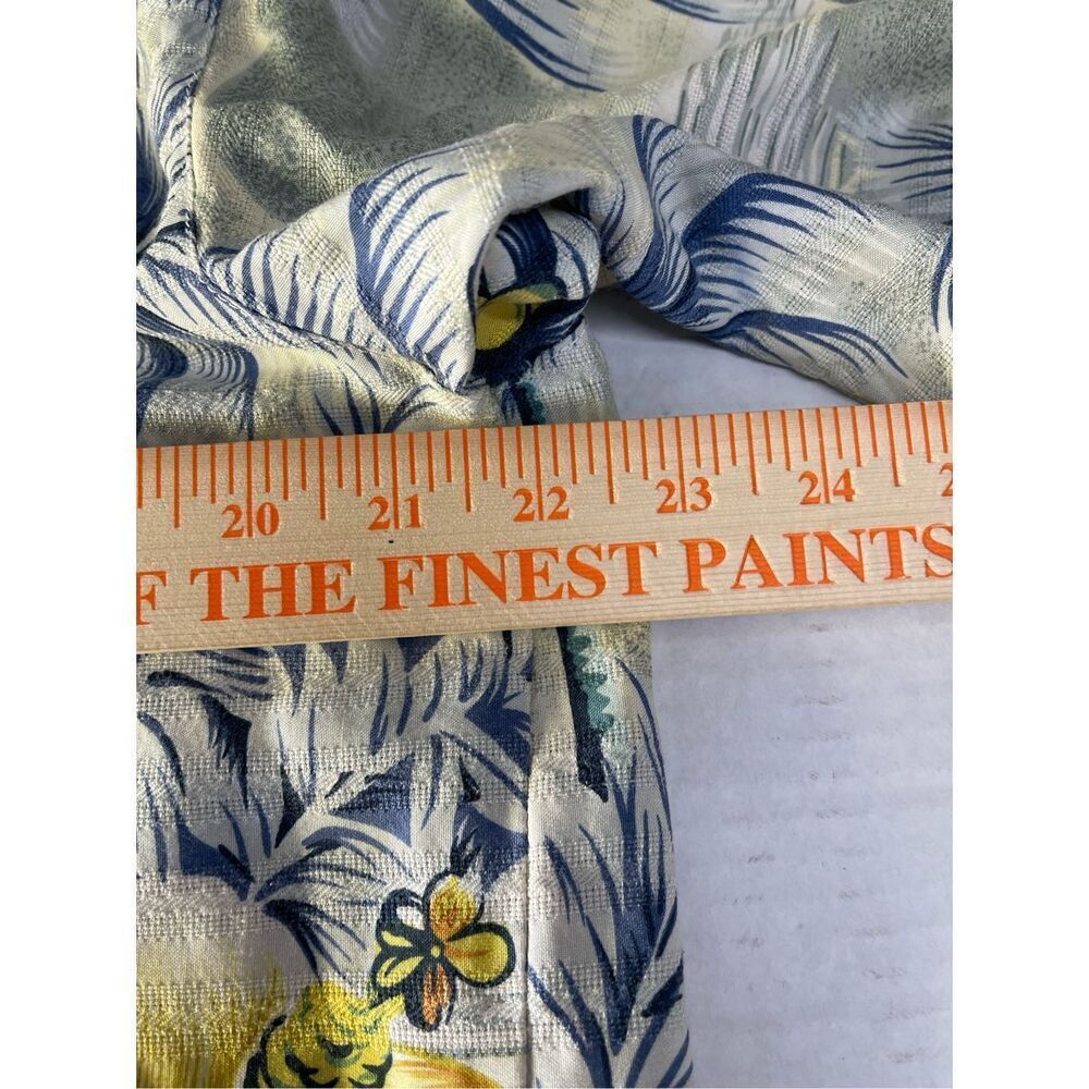 Tommy Bahama Yellow Floral 100% Silk‎ Short Sleeve Hawaiian Dress Shirt, Men's M - Picture 4 of 6